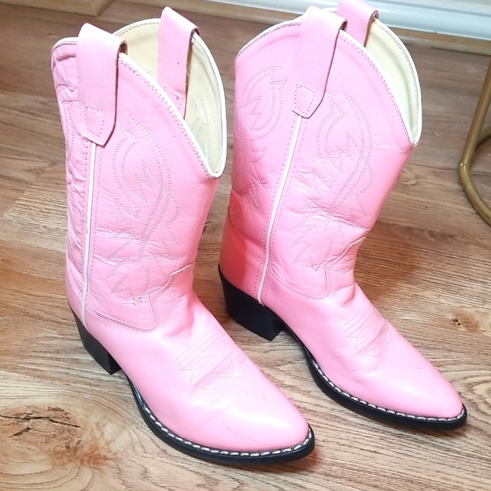 Old West Girls Pink Cowboy Boots